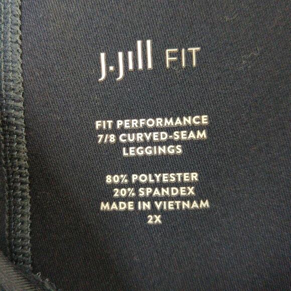 J Jill Fit Performance Leggings Womens Plus 2X Blue 7/8 Curved Seam - Picture 2 of 9